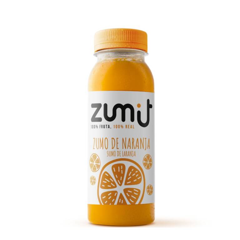 Zumo de naranja natural exprimido HPP de Zumit - caja de 24 unidades