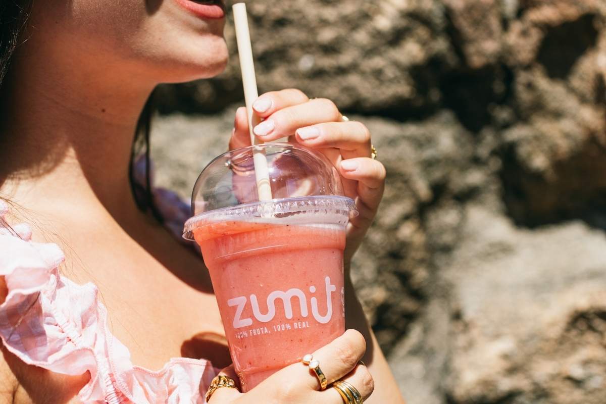 vaso para smoothie de plástico rpet